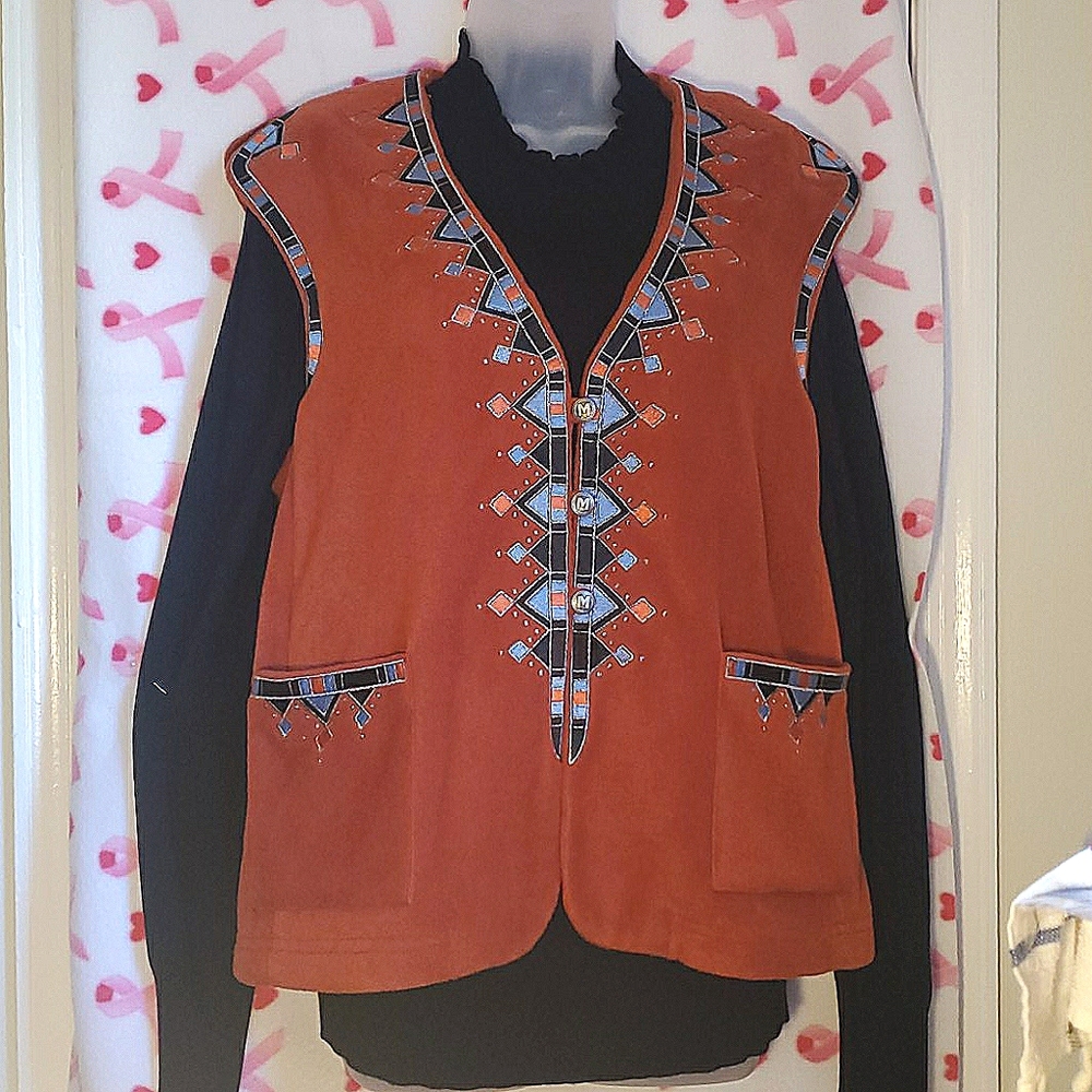 Bob Mackie Aztec Southwestern Vest